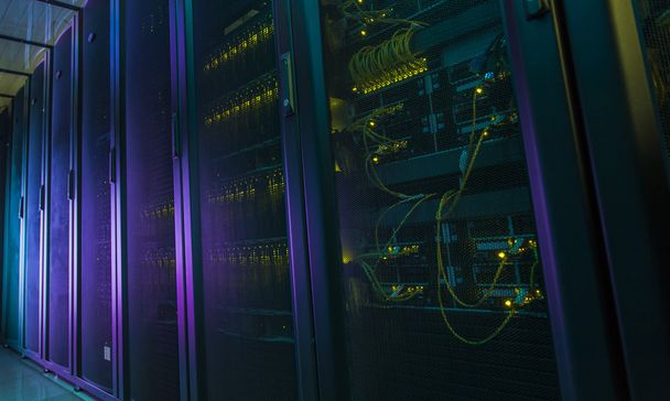 Network servers in a data center. - Photo, image