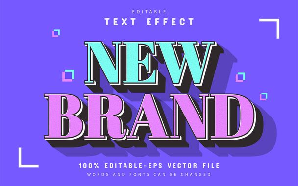 Nova marca moderna estilo 3d efeito de texto editável - Vetor, Imagem
