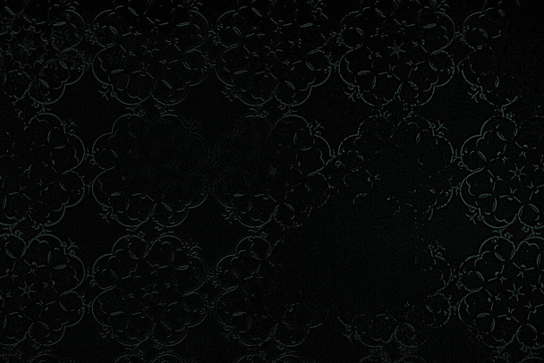 sötétzöld háttér virágokkal. gyönyörű absztrakt illusztráció design stílusban. - Fotó, kép