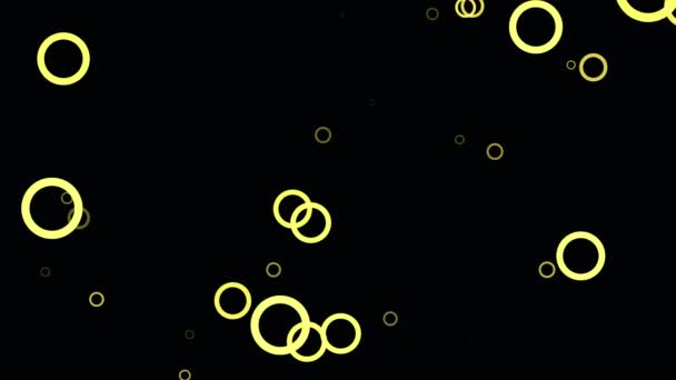 Abstract video background for editing footage and screensavers for posting information or illustrations, yellow circles on a dark background, 4k resolution - Footage, Video
