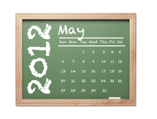 Mayo 2012 Calendario en pizarra verde
 - Foto, Imagen