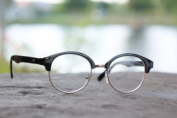 Las gafas, el primer plano de las lentes de las gafas  - Foto, Imagen