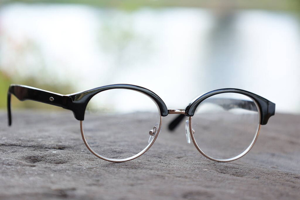 Las gafas, el primer plano de las lentes de las gafas  - Foto, Imagen
