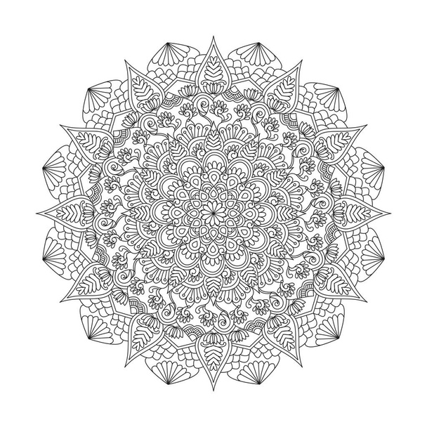 Adult Peaceful Symphony mandala coloring book page for kdp book interior - Vector, Image