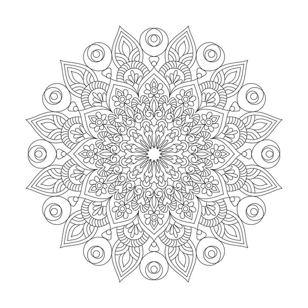 Mandala inner peace adult coloring book page for kdp book interior - Vector, Image
