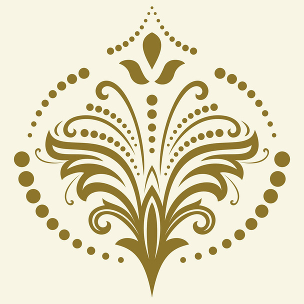 Modèle vectoriel floral avec arabesques. Ornement doré oriental classique abstrait. Vintage motif classique - Vecteur, image