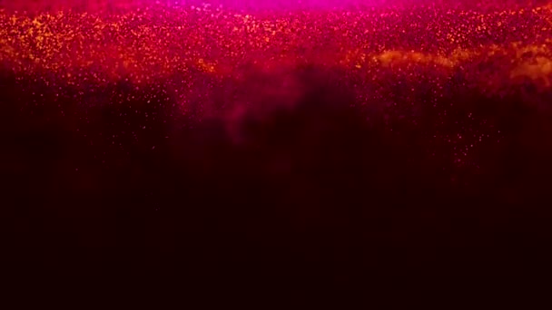 Σωματιδιακή κίνηση πολύχρωμο glitter μικρές κηλίδες και κουκίδες στο κέντρο - Πλάνα, βίντεο