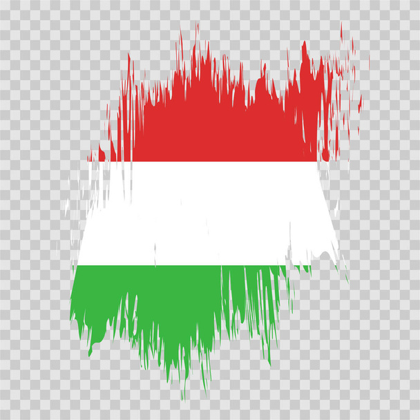 флаг кисти венгерский вектор прозрачный фоновый формат файла EPS, венгерский флаг кисть штрих акварели шаблон элемента дизайна, национальный флаг Венгрии - Вектор,изображение