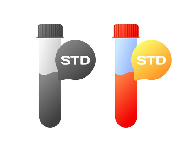 STD in vitro Symbole. Verschiedene Stile, Reagenzglassymbol, STD im Reagenzglas. Vektorsymbole - Vektor, Bild