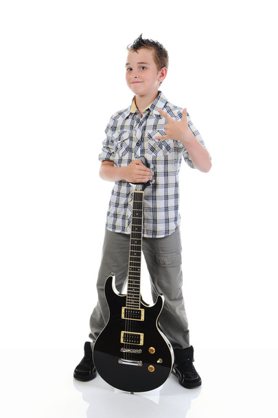 Little musician playing guitar - Foto, Bild