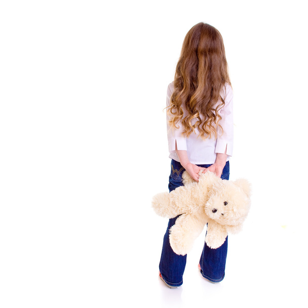 Young girl with bear - Фото, зображення