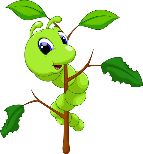Funny caterpillar cartoon - Vector, Image