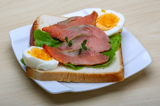 sandwich met zalm - Foto, afbeelding