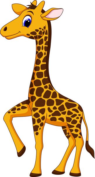 Cute giraffe cartoon - Vector, afbeelding