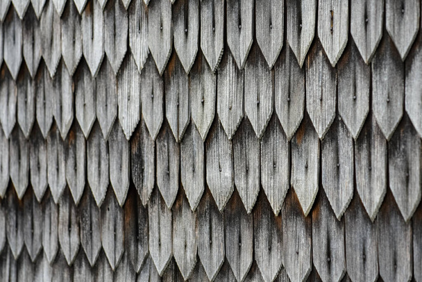 Fence made of wooden tiles in the Ukrainian village - Photo, Image