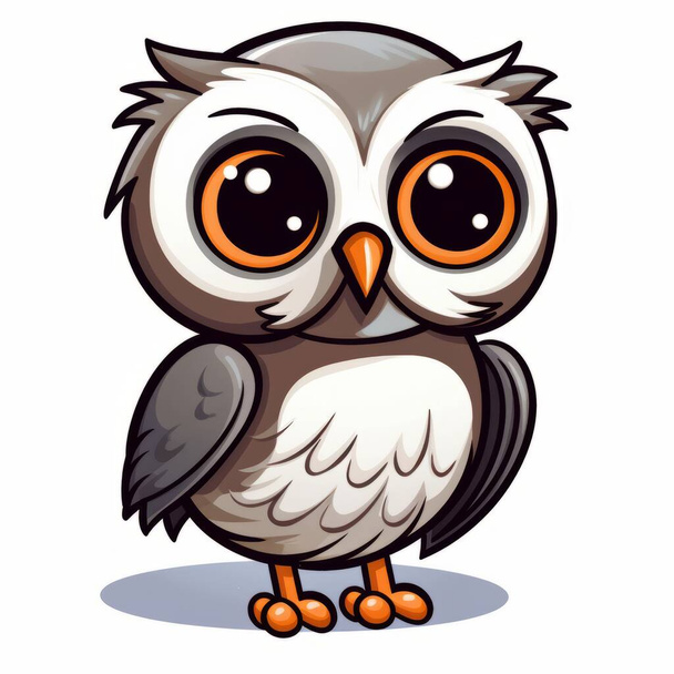 симпатичная сова с большими глазами - Вектор,изображение