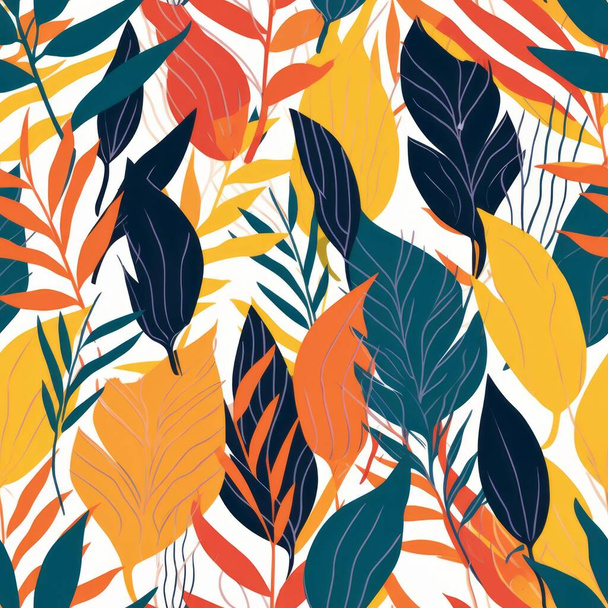Muster tropischer Blätter, Vektorillustration - Vektor, Bild
