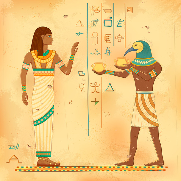 人間のエジプトの芸術 - ベクター画像