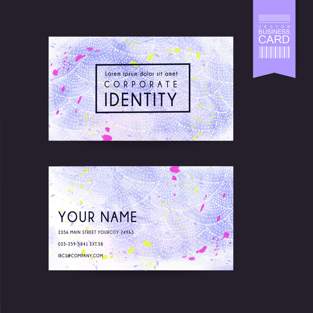 adorable purple business card template design  - Vector, Image