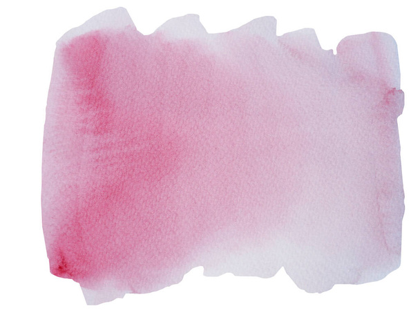 Watercolor stroke and spray on white paper , Abstract background by hand drawn red and pink color liquid drip isolated on white background - Photo, Image