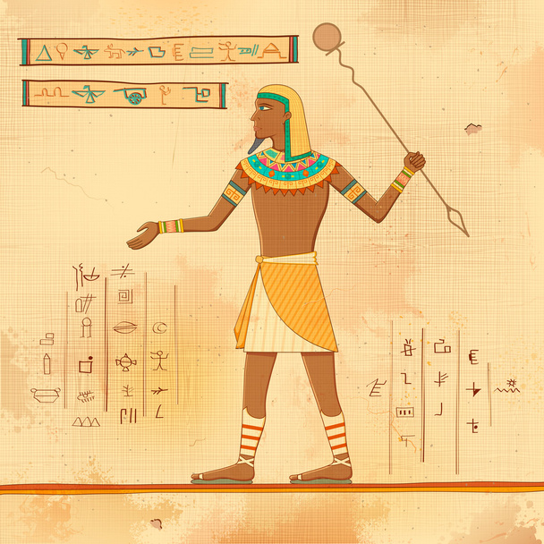 Αιγυπτιακή τέχνη των ανθρωπίνων - Διάνυσμα, εικόνα