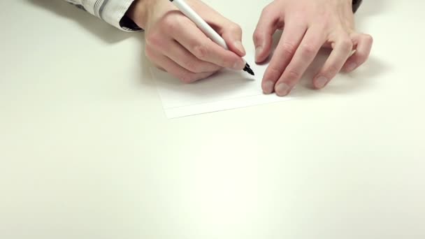 Escribir Comprar en papel de nota
 - Metraje, vídeo