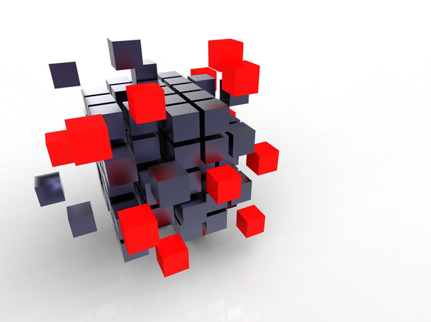 Червоний куб разом
 - Фото, зображення