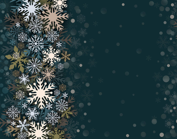 場所のテキストスペースが付いている冬のための雪片の設計. 抽象的な紙工芸スノーフレークの背景. 冬の挨拶カード。 ベクトルイラスト EPS10 - ベクター画像