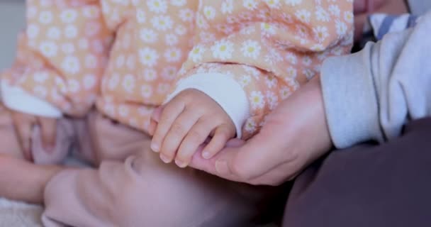 A 2x slow motion of childs hands closeup handheld. High quality 4k footage. 02.17.2023 - Footage, Video
