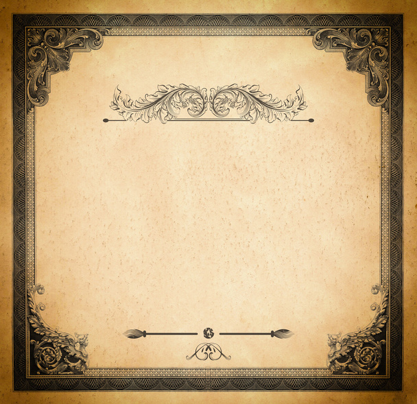 Vintage background with decorative frame for text. - 写真・画像