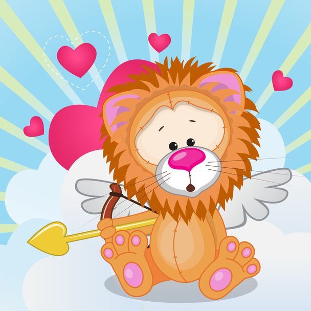 Cupid Lion - Vetor, Imagem