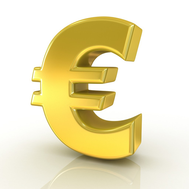 Euro 3d golden sign isolated on white background - Foto, immagini