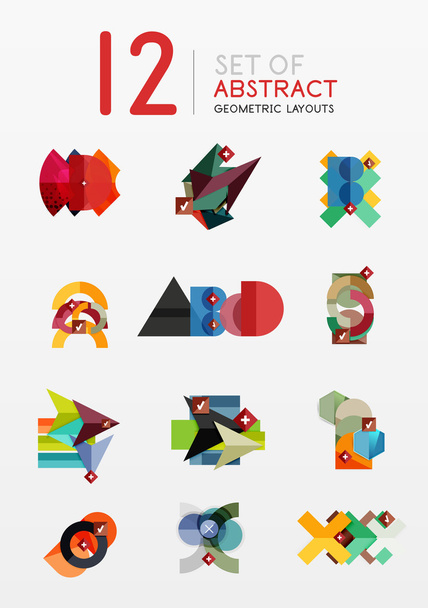Set of vector abstract geometric layout - Vector, Image