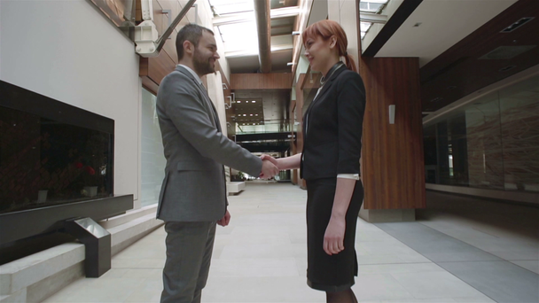 Gente de negocios reunión y saludo
 - Metraje, vídeo