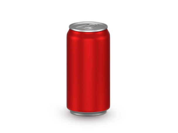 Piros alumínium dobozok fehér alapon - Fotó, kép