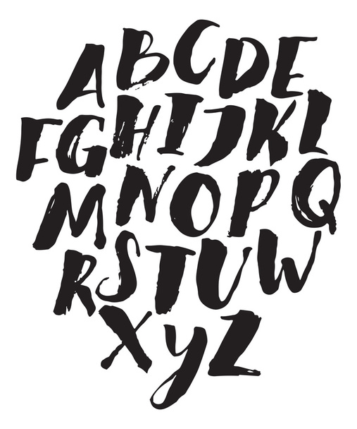 PrintHand drawn alphabet - Vektör, Görsel