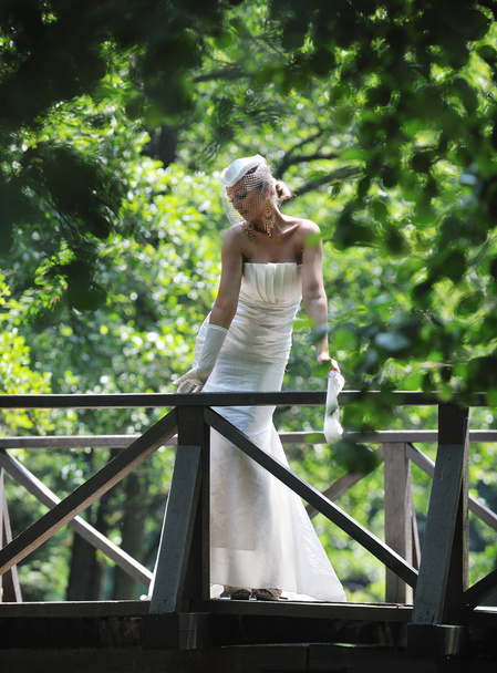 Beautiful bride outdoor - Фото, изображение