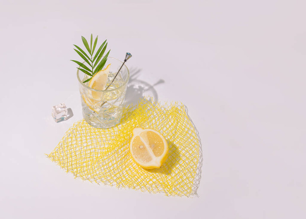 Nyári gyümölcsös frissítő ital citrommal és mentával. - Fotó, kép