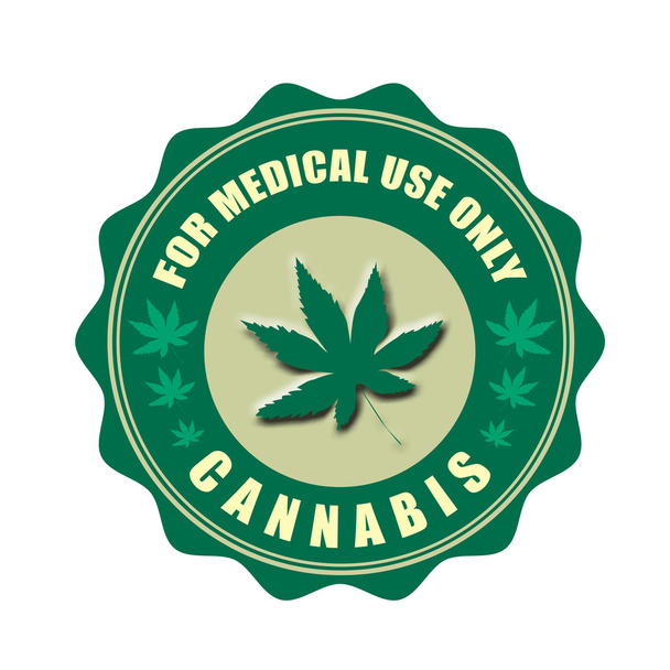 for medical use only , cannabis stamp - Vector, Image