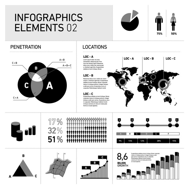 Elementos de infografía vectorial
 - Vector, imagen