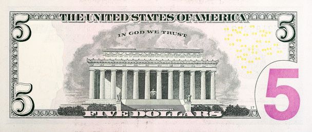 Öt USA-dollár-bill. - Fotó, kép