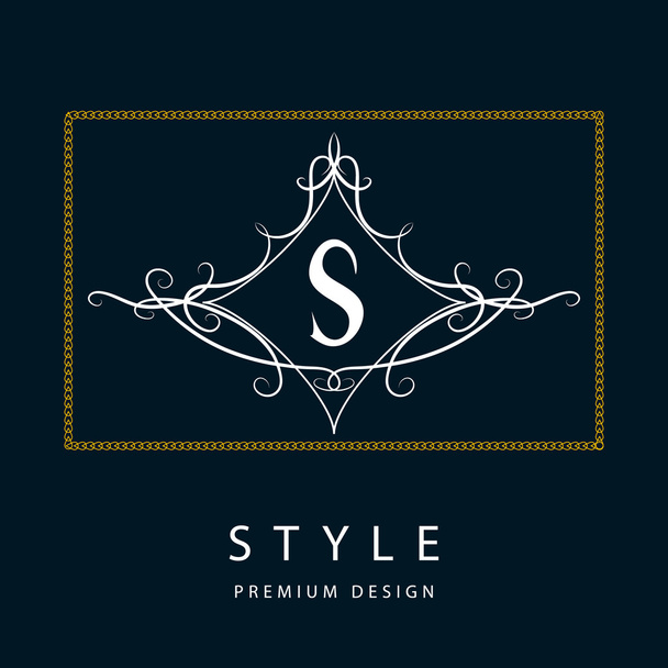 Monogram design elements, graceful template. Elegant line art logo design. Letter S. Emblem. Vector illustration  - Vektör, Görsel