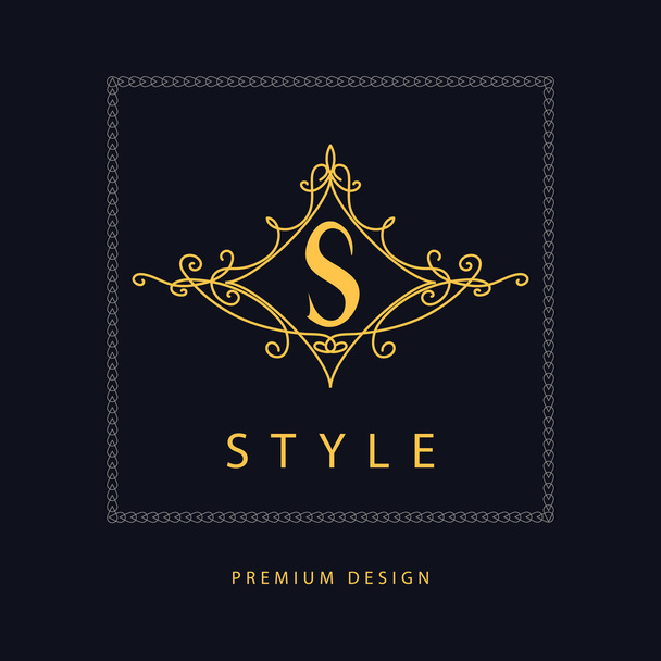 Monogram design elements, graceful template. Elegant line art logo design. Letter S. Emblem. Vector illustration  - Vektor, obrázek