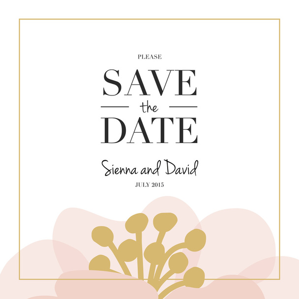 Save the Date wedding card. - Vector, Image