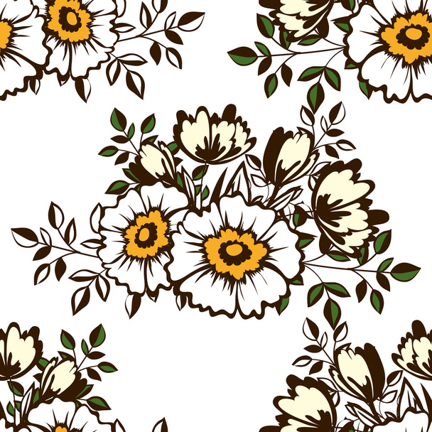 Abstract pattern with floral elements - Вектор, зображення
