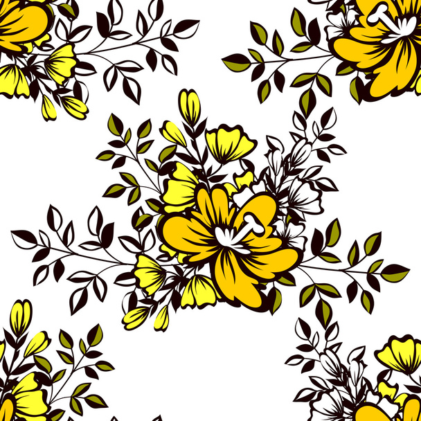 Abstract pattern with floral elements - ベクター画像