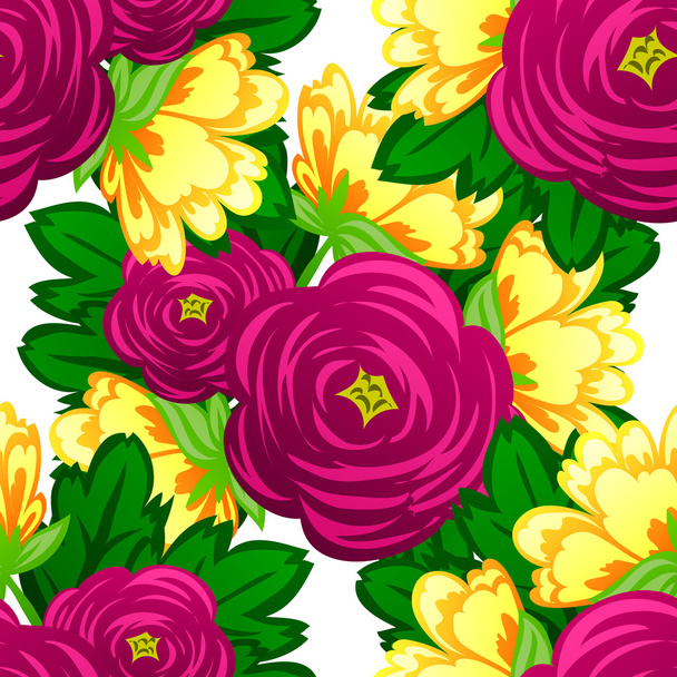 Abstract pattern with floral elements - Вектор,изображение