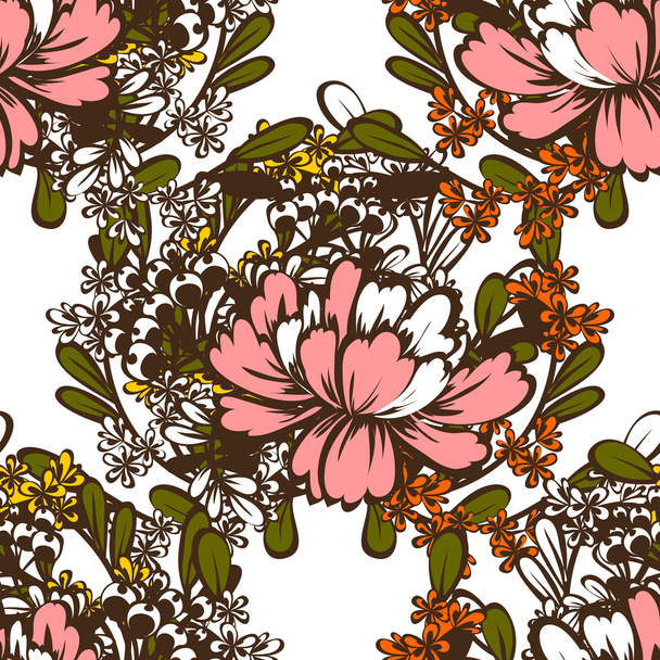 Abstract pattern with floral elements - Vector, afbeelding