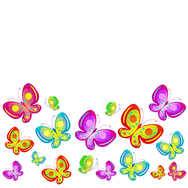 Background with Colorful butterfly - Vetor, Imagem