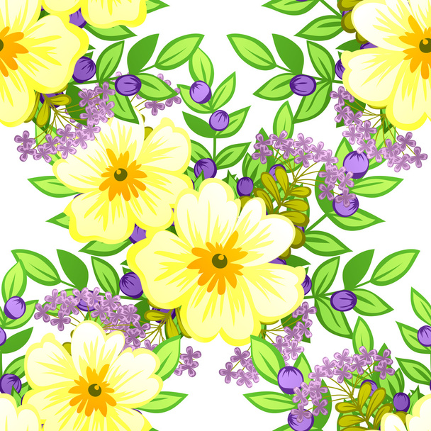 Abstract pattern with floral elements - Vettoriali, immagini